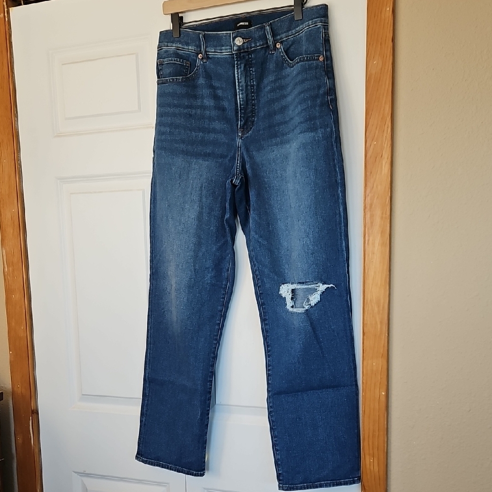Womens Express Brand Modern Straight Leg Jeans Size 10R